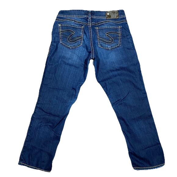 Silver Jeans Co Suki Capri Jeans Women’s 29x25 Dark Wash Stretch - Picture 1 of 15